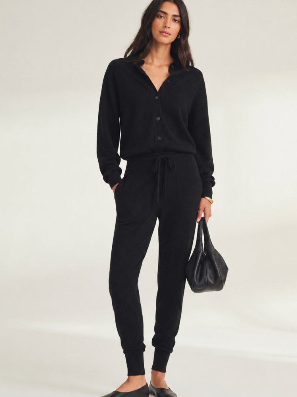NAADAM Signature Cashmere Button Down Jumpsuit